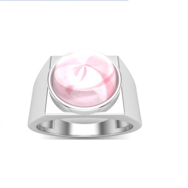 Bague quartz rose argent Prato